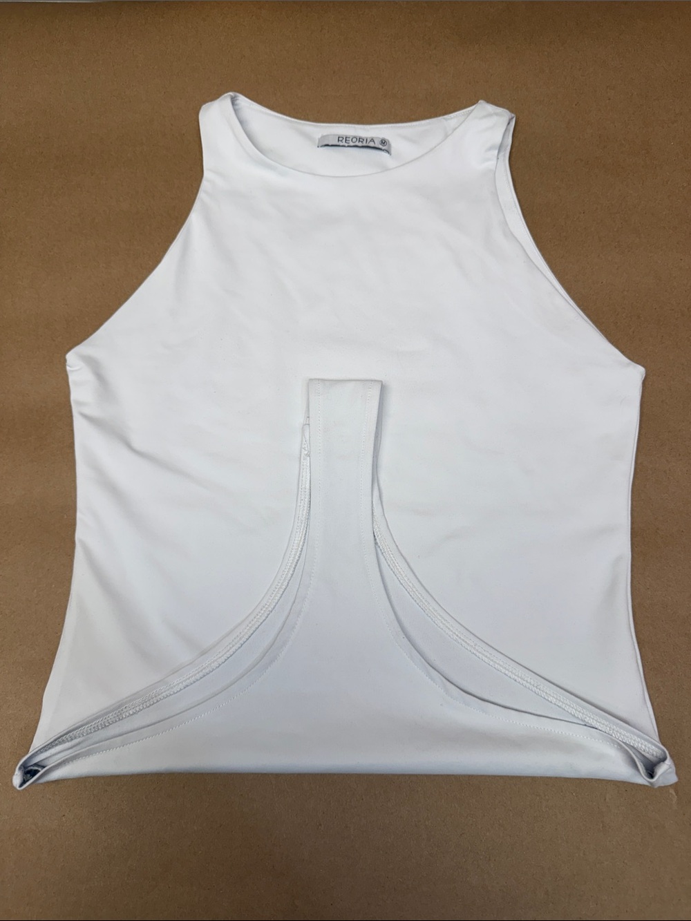 ReoRia White High-Neck Cutout Bodysuit